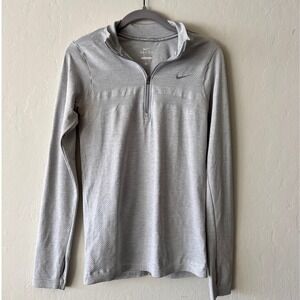 Women's Gray GorpCore Nike Dri Fit Running Quarter Zip Jacket Size Small